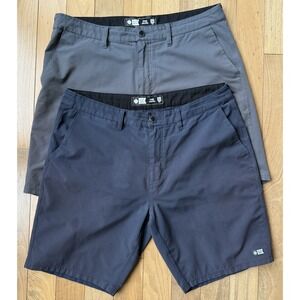 Lot Of 2 Salty Crew Shorts Mens 34 Hybrid BoardShort Fishing Surf Golf Blue Gray